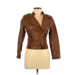🆕 Tan Motorcycle Faux Leather Jacket